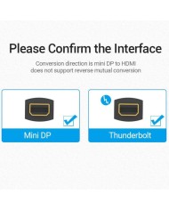 ADAPTADOR MINI DISPLAYPORT - HDMI VENTION MINI DP/M - HDMI/H 15CM BLACK