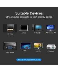 CABLE CONVERSOR VENTION DISPLAYPORT/M - VGA/H 15CM BLACK