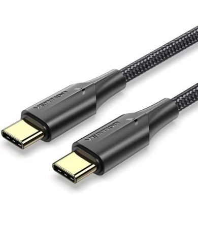 CABLE USB-C VENTION TIPO USB-C/M - USB-C/M 3A 60W LED 1M BLACK CABLE USB-C VENTION TIPO USB-C/M - USB-C/M 3A 60W LED 1M BLACK