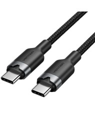 CABLE USB-C VENTION TIPO USB-C/M - USB-C/M 3A 60W 2M ALUMINIO BLACK