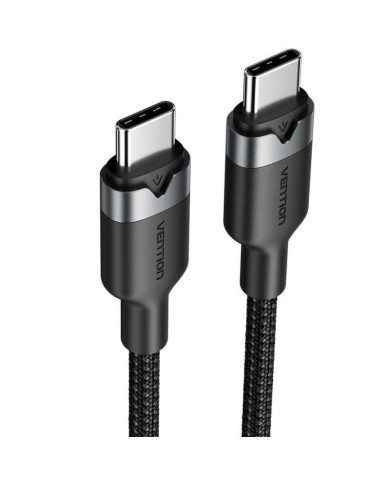 CABLE USB-C VENTION TIPO USB-C/M - USB-C/M 3A 60W 2M ALUMINIO BLACK CABLE USB-C VENTION TIPO USB-C/M - USB-C/M 3A 60W 2M ALUMINIO BLACK