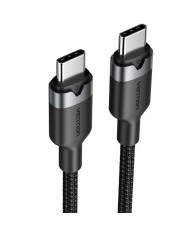 CABLE USB-C VENTION TIPO USB-C/M - USB-C/M 3A 60W 2M ALUMINIO BLACK
