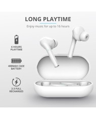 AURICULARES TRUST NIKA TOUCH EARPHONES BLUETOOTH WIRELESS WHITE