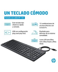 TECLADO HP 150 USB BLACK