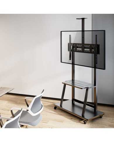 SOPORTE TV MONITOR AISENS SUELO CON RUEDAS 37-100 150KG BLACK
