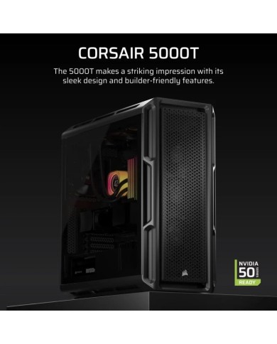CAJA ORDENADOR GAMING CORSAIR 5000T CRISTAL TEMPLADO BLACK