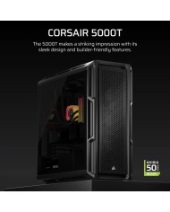 CAJA ORDENADOR GAMING CORSAIR 5000T CRISTAL TEMPLADO BLACK