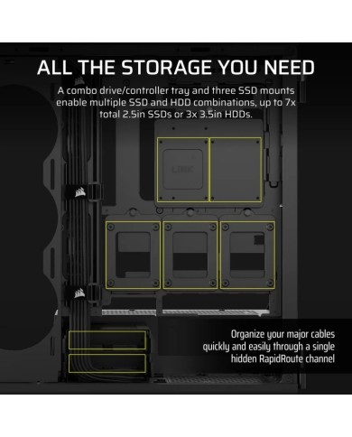 CAJA ORDENADOR GAMING CORSAIR 5000T CRISTAL TEMPLADO BLACK CAJA ORDENADOR GAMING CORSAIR 5000T CRISTAL TEMPLADO BLACK
