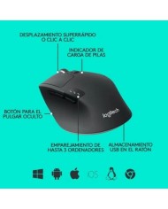 RATON LOGITECH TRIATHLON M720 WIRELESS BLUETOOTH 1000DPI BLACK