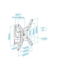 SOPORTE TV MONITOR TOOQ 10-32 20KG INCLINABLE/GIRATORIO BLACK