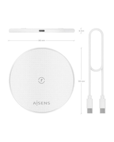 BASE DE CARGA AISENS WIRELESS SMARTPHONE 15W WHITE