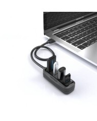 HUB USB-A 2.0 VENTION 4 PUERTOS USB-A 2.0 0.15M BLACK