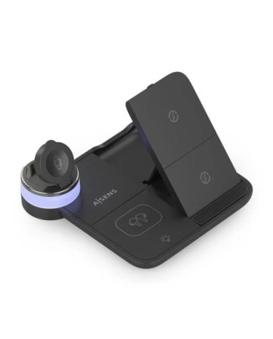 BASE CARGADOR AISENS SMARTPHONE/APPLE WATCH/AURICULARES WIRELESS 15W USB-C BLACK