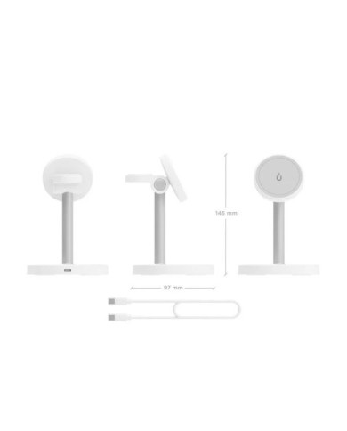 BASE CARGADOR AISENS SMARTPHONE/APPLE WATCH/AURICULARES WIRELESS QI2 15W USB-C WHITE