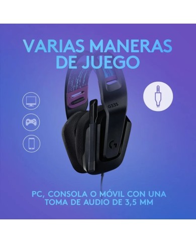 AURICULARES + MICROFONO LOGITECH GAMING G335 JACK 3.5MM BLACK/BLUE AURICULARES + MICROFONO LOGITECH GAMING G335 JACK 3.5MM BLACK/BLUE