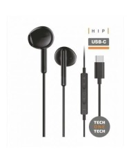 AURICULARES + MICROFONO TECH ONE TECH EAR USB-C BLACK