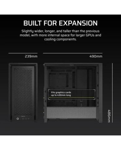 CAJA ORDENADOR GAMING CORSAIR FRAME 4000D CRISTAL TEMPLADO BLACK CAJA ORDENADOR GAMING CORSAIR FRAME 4000D CRISTAL TEMPLADO BLACK