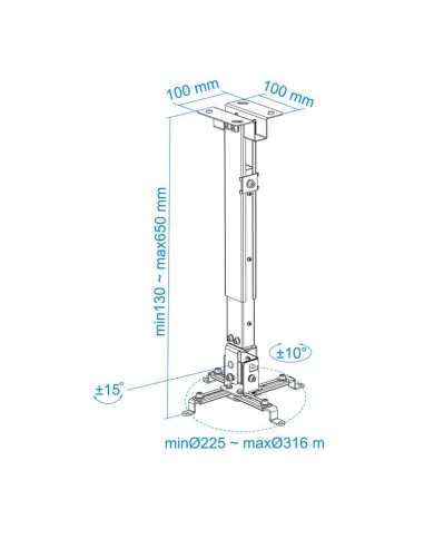 SOPORTE PROYECTOR TOOQ TECHO INCLINABLE WHITE SOPORTE PROYECTOR TOOQ TECHO INCLINABLE WHITE