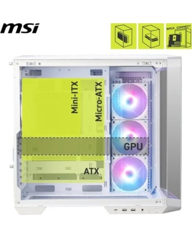 CAJA ORDENADOR GAMING MSI MAG PANO 100R PZ MATX RGB WHITE