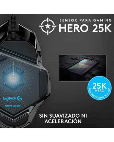 RATON LOGITECH G502 HERO OPTICO USB GAMING BLACK RATON LOGITECH G502 HERO OPTICO USB GAMING BLACK