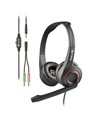 AURICULARES + MICROFONO NGS MSX10PRO JACK 3.5MM BLACK + ADAPTADOR DOBLE JACK