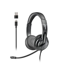 AURICULARES + MICROFONO NGS VOX605USBC USB-A/C BLACK