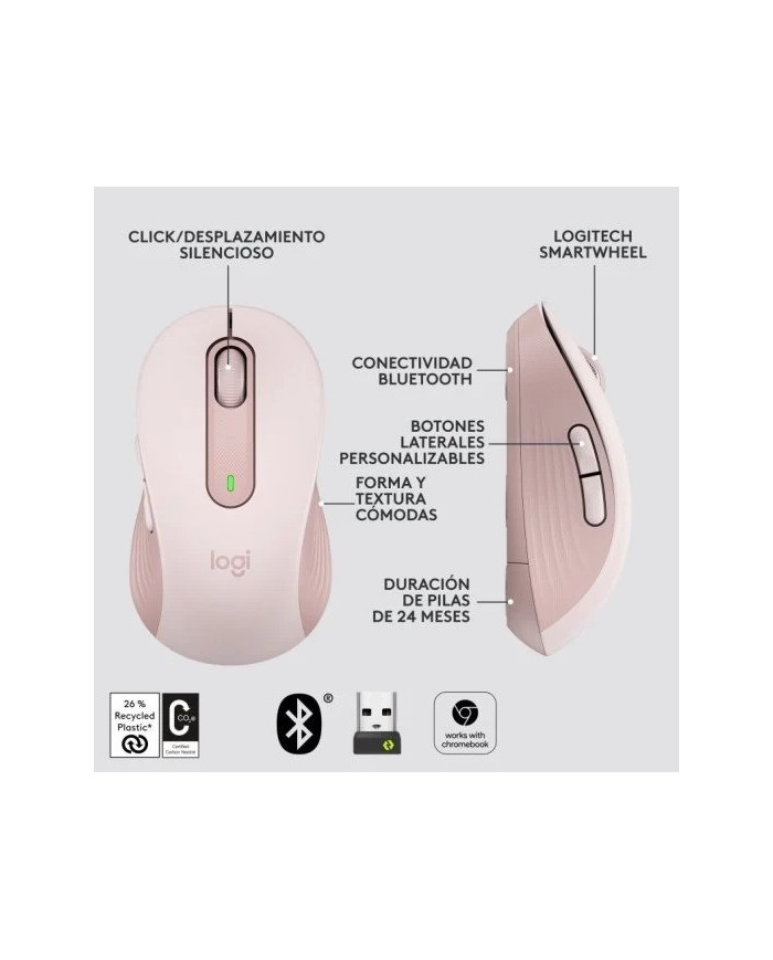 RATON LOGITECH SIGNATURE M650 M WIRELESS ROSE RATON LOGITECH SIGNATURE M650 M WIRELESS ROSE