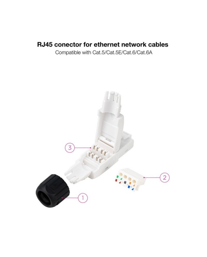 CONECTOR BOLSA 10UD RJ45 NANOCABLE CAT6A UTP AUTOCRIMPABLE