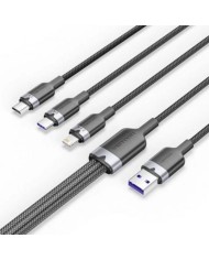 CABLE 3 EN 1 VENTION USB-A 2.0 - USB-C/LIGHTNING/MICRO-B 1.5M ALUMINIO BLACK CABLE 3 EN 1 VENTION USB-A 2.0 - USB-C/LIGHTNING/MICRO-B 1.5M ALUMINIO BLACK
