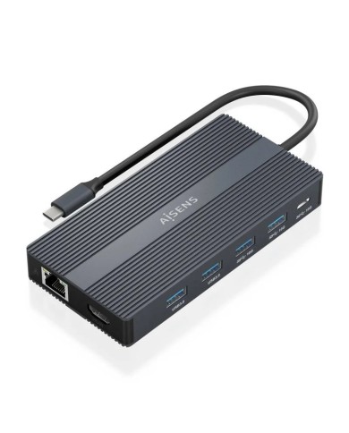 DOCKING USB-C AISENS 2XHDMI 4K/4XUSB/USB-C/RJ45/DPMICROSD/USB-C PD
