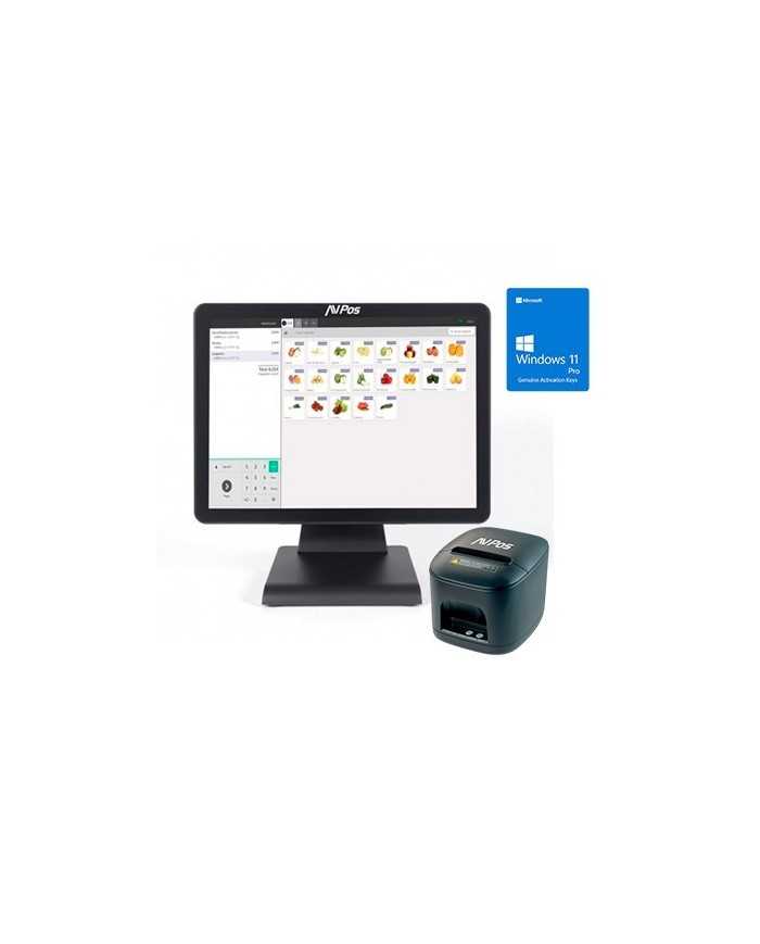 PACK TPV AVPOS K2000 15 I3/8GB/128GB/WIFI/BLUETOOTH/LAN 1000/W11P + TC15 USB