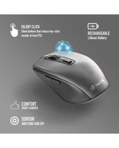TECLADO + RATON NGS ECLIPSE SLIM SILENT WIRELESS BT MULTI RECARGABLE GREY