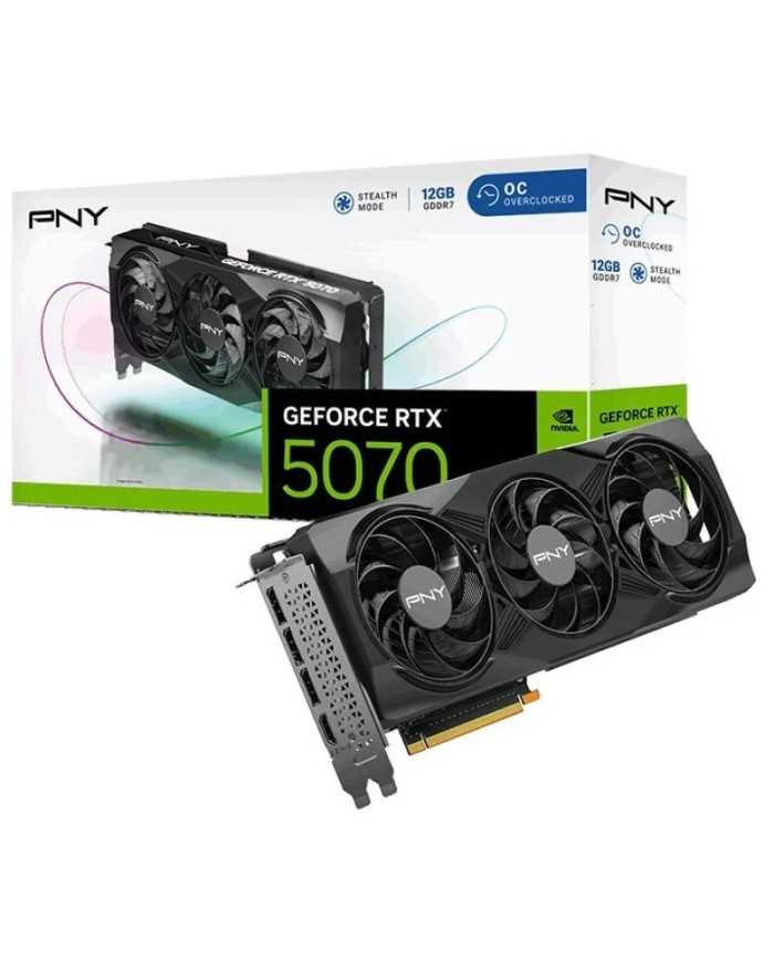 TARJETA DE VIDEO NVIDIA PNY RTX5070 OC 12GB GDRR7 TRIPLE FAN DP HDMI