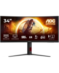 MONITOR GAMING AOC 34 WQHD 180HZ ULTRAPANORAMICO CURVO ERGONOMICO HDMI DISPLAYPORT BLACK