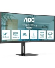MONITOR PROFESIONAL AOC 34 WQHD 180HZ ULTRAPANORAMICO CURVO ERGONOMICO MULTIMEDIA USB-C HDMI DISPLAYPORT BLACK