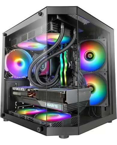 CAJA ORDENADOR GAMING MARS GAMING MC-3TLITE CRISTAL TEMPLADO BLACK