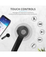 AURICULARES TRUST PRIMO TOUCH EARPHONES BLUETOOTH WIRELESS BLACK