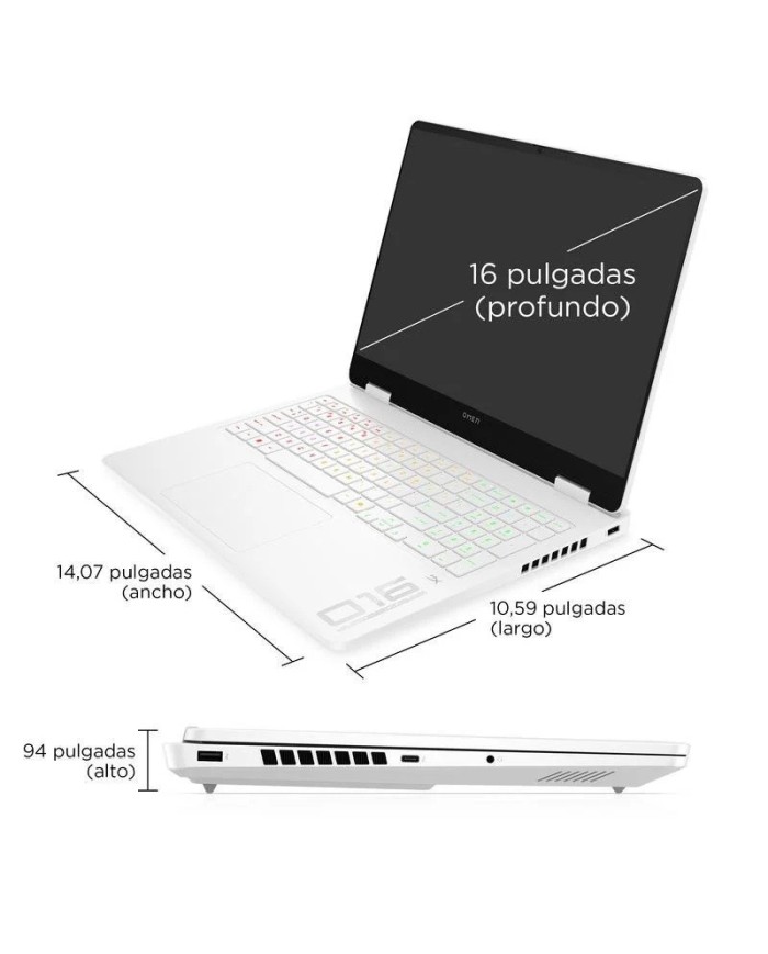 PORTATIL HP OMEN CORE 7 240H/32GB/SSD1TB/16 2K/RTX5070/FREEDOS WHITE