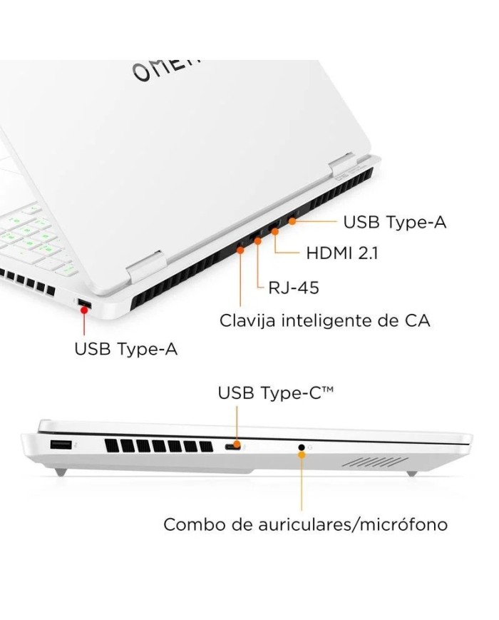 PORTATIL HP OMEN CORE 7 240H/32GB/SSD1TB/16 2K/RTX5070/W11PRO WHITE