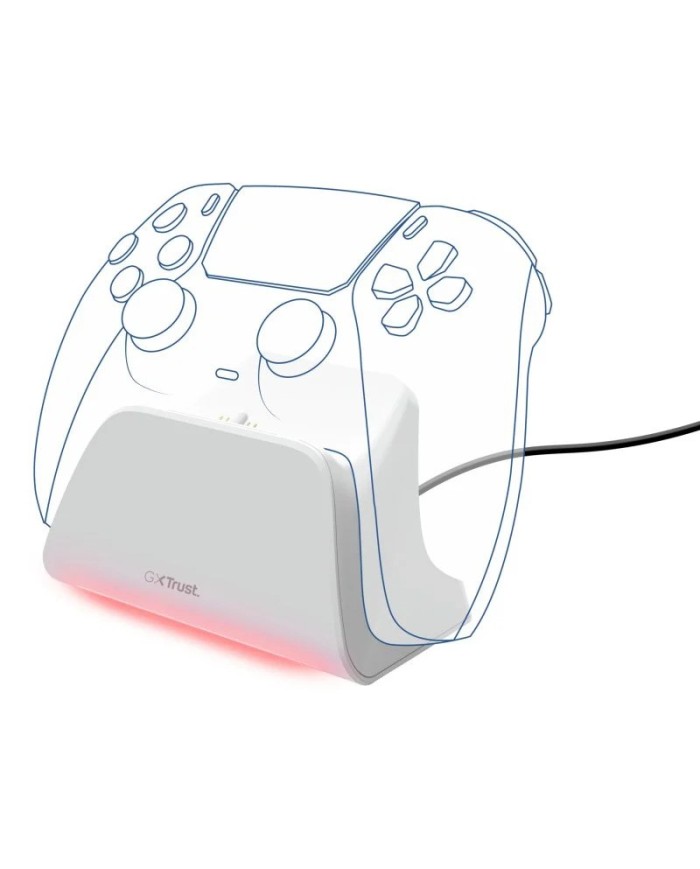 BASE DE CARGA TRUST GXT 255W PARA MANDO PS5 RGB WHITE