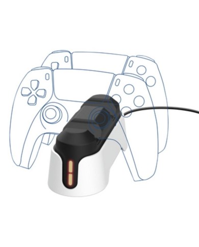 BASE DE CARGA TRUST GXT 228 PARA 2 MANDOS PS5 RGB BLACK/WHITE