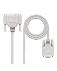 CABLE SERIE NULL MODEM DB9/H-DB25/M 1.8M NANOCABLE