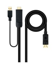CABLE CONVERSOR NANOCABLE HDMI A DISPLAYPORT 1.8M BLACK