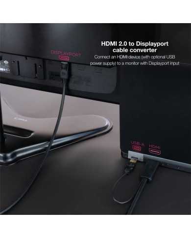CABLE CONVERSOR NANOCABLE HDMI A DISPLAYPORT 1.8M BLACK