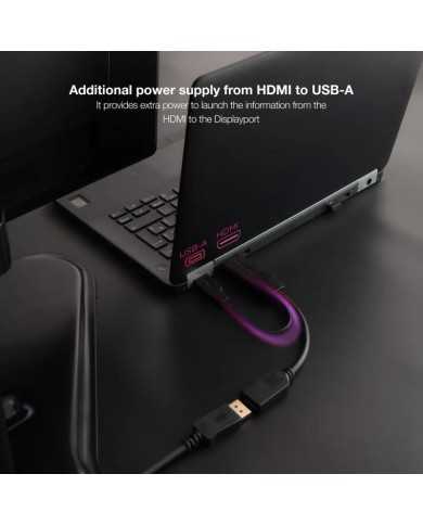 CABLE CONVERSOR NANOCABLE HDMI A DISPLAYPORT 20CM BLACK