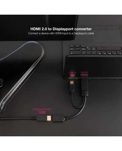CABLE CONVERSOR NANOCABLE HDMI A DISPLAYPORT 20CM BLACK