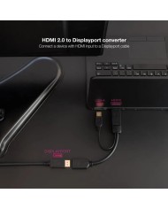 CABLE CONVERSOR NANOCABLE HDMI A DISPLAYPORT 20CM BLACK