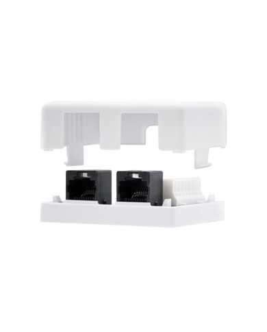 ROSETA DE PARED NANOCABLE 2XRJ45 CAT.6 UTP WHITE