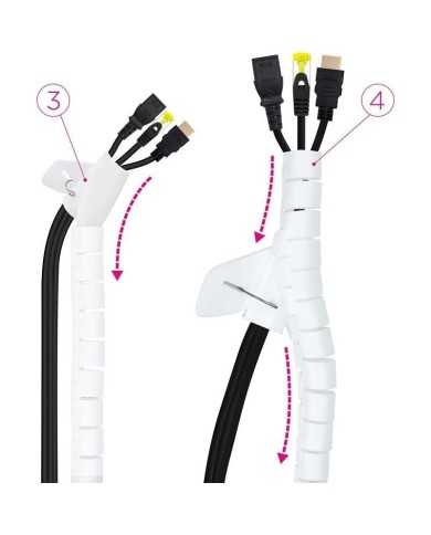 ORGANIZADOR DE CABLE NANOCABLE FLEXIBLE 25MM 3M WHITE