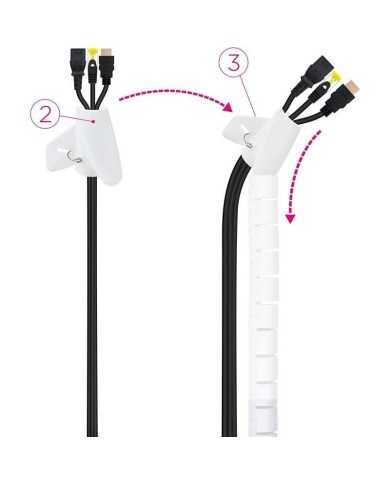 ORGANIZADOR DE CABLE NANOCABLE FLEXIBLE 25MM 3M WHITE